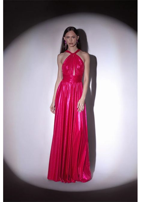 Abito lungo laminato con scollo all americana incrociato VALENTINA RIO | Abito | V1751462